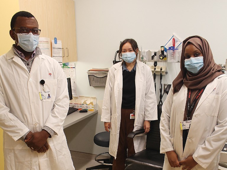 Clinical Research Coordinators of the Centre for Innovative Medicine. From left to right:  Elvis Atanga, Christine Gannon, Ayan Ibrahim.