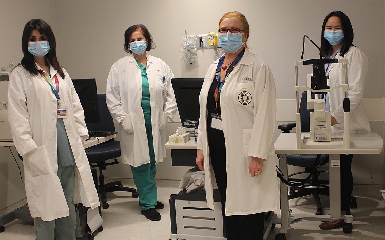MCH Ophtalmology Clinical staff. From left to right: Gaëla Cariou-Panier, Mona Hijazi, Raquel Beneish, Connie Pham.