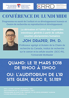 Recherche en pédiatrie – Conférence (le 12 mars 2018)