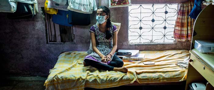 Jeune patiente atteinte de la tuberculose en Inde, le pays avec le plus grand nombre de cas de tuberculose au monde.