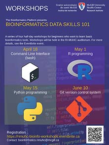 Bioinformatics Data Skills 101 (April 18, May 1, May 15, June 10)