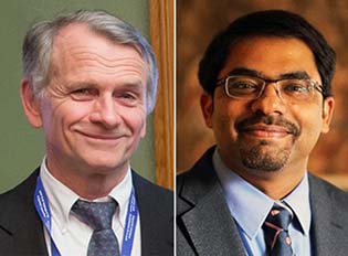 Les docteurs Dick Menzies (à gauche) et Madhukar Pai sont chefs de file de la recherche sur la tuberculose à l’Institut de recherche du CUSM et à l’Université McGill