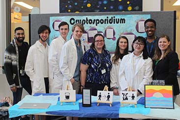 The Cryptosporidium project from Vincent Massey Collegiate with mentors from Dr. Ndao’s laboratory: Adam Hassan, Dilhan Perera and Dr. Karine Sonzogni-Desautels. The Cryptosporidium project from Vincent Massey Collegiate with mentors from Dr. Ndao’s laboratory: Adam Hassan, Dilhan Perera and Dr. Karine Sonzogni-Desautels.