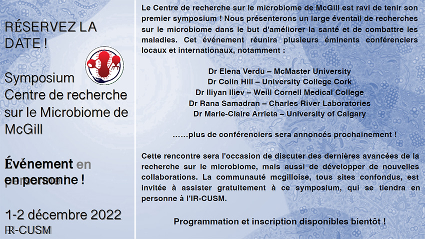 Symposium du Centre de recherche sur le microbiome de McGill