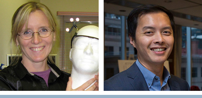 Les chercheurs de l’IR-CUSM Lisa Koski, Ph. D., et Wei-Hsiang Huang, Ph. D.