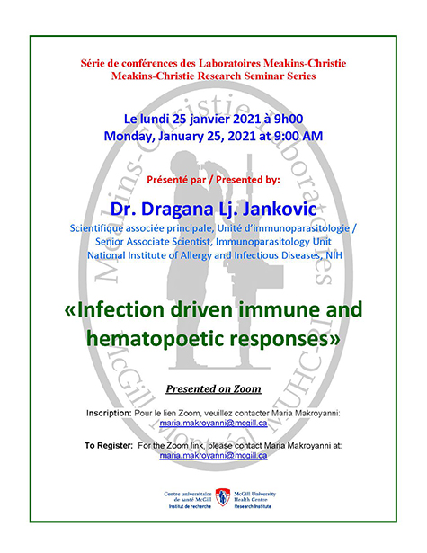 Conférence des laboratoires Meakins-Christie et du programme RESP Conférence des laboratoires Meakins-Christie et du programme
RESP