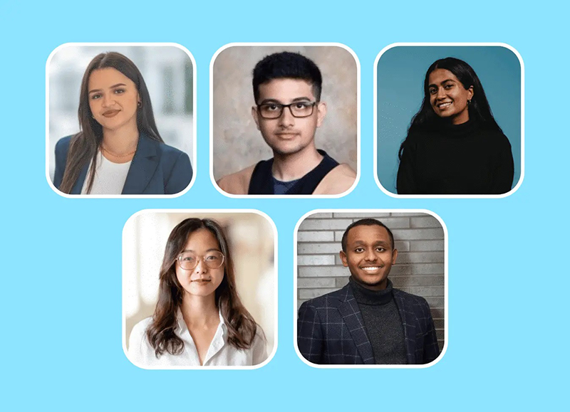The inaugural Fiera Capital Award recipients, left to right: Shawniya Alageswaran, Sayed Azher and Yasmine Benslimane (top row), and Annabel Wing-Yan Fan and Misghana Kassa (bottom row), are trainees at the Research Institute of the McGill University Health Centre