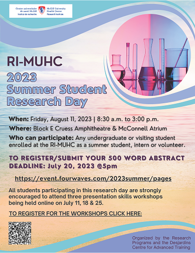 RI-MUHC 2023 Summer Student Research Day