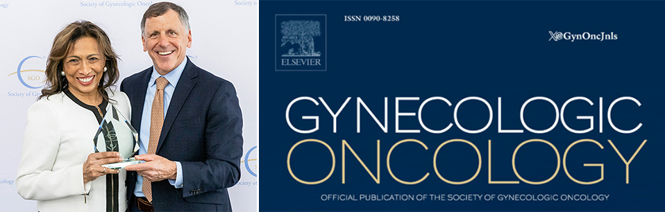 Dr. Lucy Gilbert (left) with editor of the journal Gynecologic Oncology Dr. David Cohn