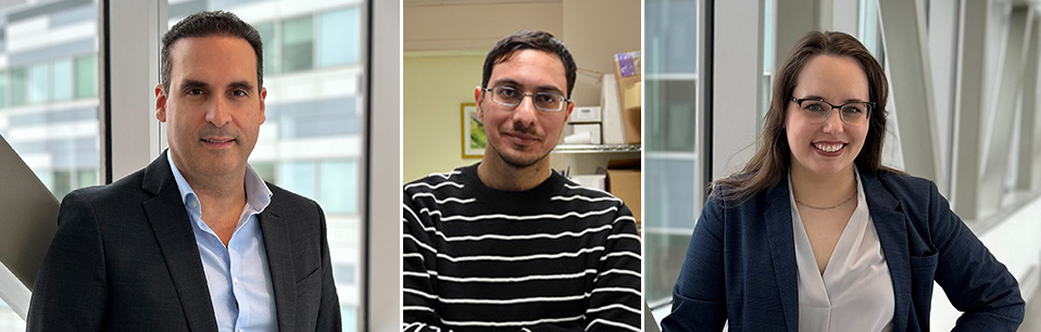 From left to right - Dr. Michael Tsoukas, principal investigator of the study, Ahmad Haidar, PhD, lead scientist of the study and Dr. Melissa-Rosina Pasqua, first author of the study.