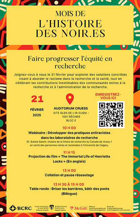 Le mois de l'Histoire des Noir.es : Faire progresser l’équité en recherche Le mois de l'Histoire des Noir.es : Faire progresser l’équité en recherche