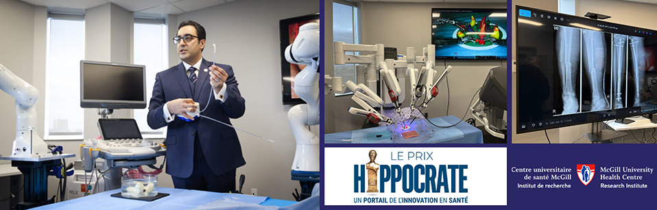 Prof. Amir Hooshiar (left) is founding director of the Surgical Performance Enhancement and Robotics Centre (SuPER), winner of a 2025 Prix Hippocrate Innovation technologique - Catégorie Transformateur.