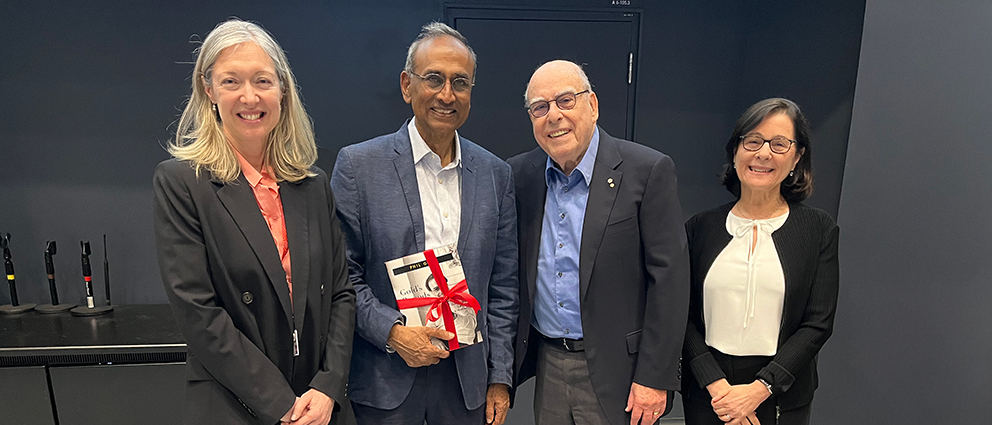 From left to right: Stephanie Riddell, Venki Ramakrishnan, Phil Gold, Rhian Touyz