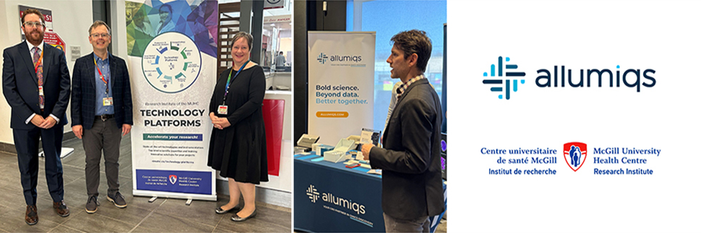 De gauche à droite, Tyler Lalonde, gestionnaire de la plateforme PIPA; Patrice Vaillancourt, gestionnaire, opérations et plateformes, L’Institut; Lise Sirois, technicienne en administration, plateformes technologiques, L’Institut; Ulysse Desranleau Dandurand, gestionnaire des ventes – canaux et solutions chez Allumiqs.