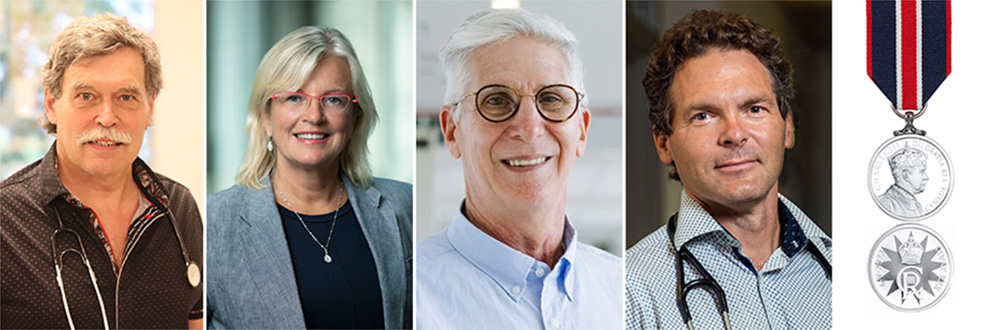 Jean Bourbeau, Angela Genge, Larry Lands et Ronald Postuma sont les récipiendaires de la Médaille du couronnement du roi Charles III