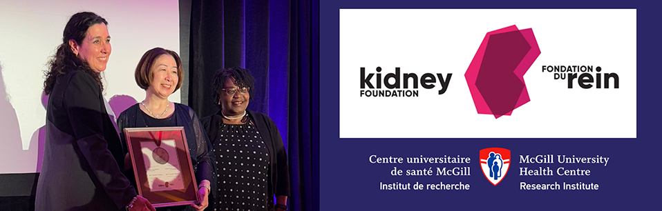 (Left to right) Elizabeth Myles, National Executive Director of The Kidney Foundation, Dr. Tomoko Takano, recipient of the Medal of Research Excellence and senior scientist in the Metabolic Disorders and Complications Program at The Institute, and Julie Wysocki, Kidney Foundation Acting Director of Research.
