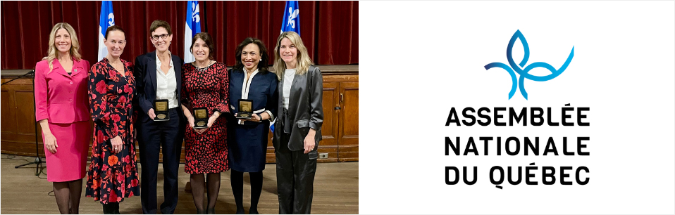 On November 20, 2025, Liane Feldman, MD, Nadia Giannetti, MD and Lucy Gilbert, MD received the Medal of the Member of the National Assembly from Jennifer Maccarone, MNA for Westmount–Saint-Louis.