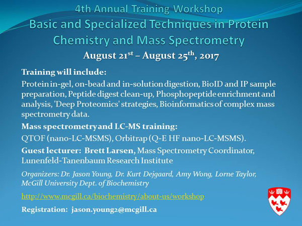 Mass Spectrometry Workshop (August 21-25, 2017)
