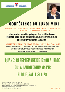 Recherche en pédiatrie – Conférence (le 18 septembre 2017)