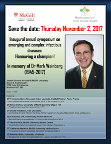 Inaugural annual symposium on emerging and complex infectious diseases (November 2, 2017)