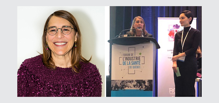 Winners of the 2017 AmorChem KNOCK OUT in Quebec City: RI-MUHC researcher Nancy Braverman, MD, M.Sc., and doctoral student Catherine Argyriou (right) won seed funding for a project that aims to advance therapy for vision