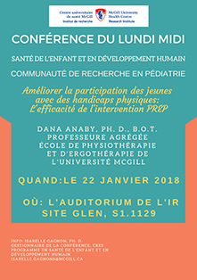 Recherche en pédiatrie – Conférence (le 22 janvier 2018)