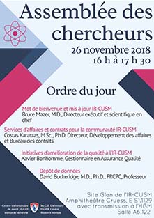 Assemblé des chercheurs (le 26 novembre 2018)