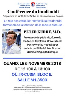 Recherche en pédiatrie – Conférence (le 5 novembre 2018)