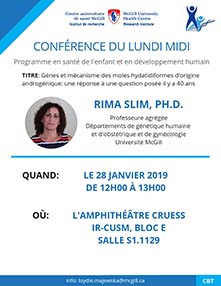 Recherche en pédiatrie – Conférence (le 28 janvier 2019) Recherche en pédiatrie – Conférence (le 28 janvier 2019)