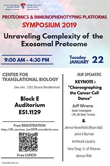 Symposium 2019 - Unraveling Complexity of the Exosomal Proteome (January 22, 2019) Symposium 2019 - Unraveling Complexity of the Exosomal Proteome (January 22, 2019)