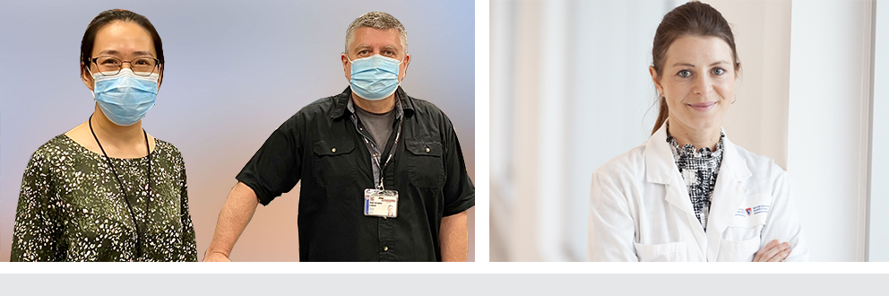 Research associate and first author, Meiou Dai, PhD, and Jean-Jacques Lebrun, M.Sc., PhD, are filling an important medical gap in the metastatic breast cancer field (left); Dr. Julia Valdemarin Burnier (right) is an emerging scholar