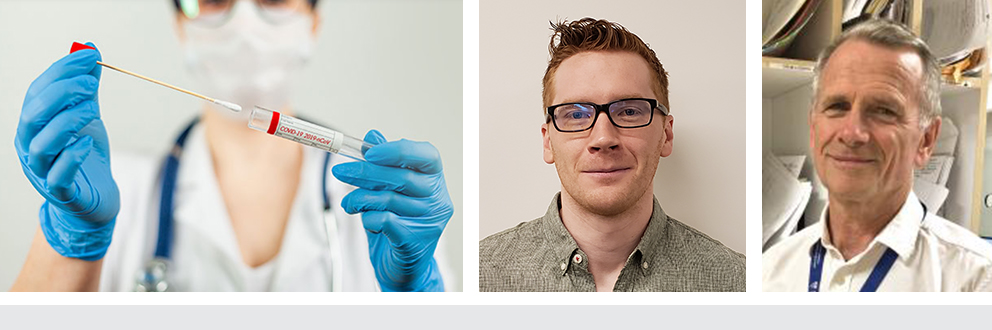 Dr. Dick Menzies (right) and postdoctoral fellow Jonathon Campbell, PhD, promoted testing priorities and strategies to prevent surges in community transmission of SARS-CoV-2