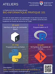 Bio-informatique pratique 101 (18 avril, 1 mai, 15 mai, 10 juin) Bio-informatique pratique 101 (18 avril, 1 mai, 15 mai, 10 juin)