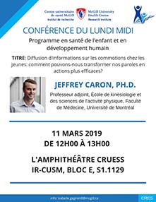 Recherche en pédiatrie – Conférence (le 11 mars 2019) Recherche en pédiatrie – Conférence (le 11 mars 2019)