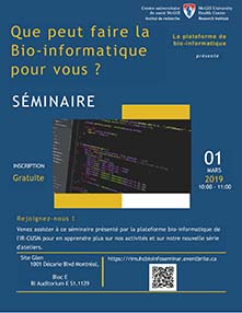 Séminaire : Que peut faire la Bio-informatique pour vous ? (le 1 mars 2019) Séminaire : Que peut faire la Bio-informatique pour vous ? (le 1 mars 2019)