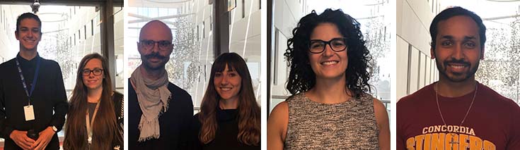 Some of our 2019 Cancer Research Program Research Day presentation winners at the Research Institute of the MUHC, from left to right: Julien Mégrouréche, Haley Patrick, Karl-Philippe Guerard, Anna de Polo, Sabrina Bergeron and Ansley Gnanapragasam
