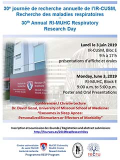 30th Annual RI-MUHC Respiratory Research Day (June 3, 2019)