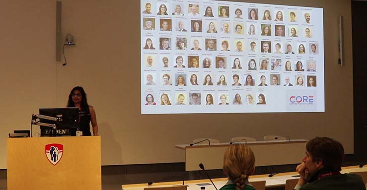 Dr. Kaberi Dasgupta, director of the Centre for Outcomes Research and Evaluation (CORE) at the Research Institute of the MUHC, addressed a full house at the third CORE Annual Research Day (May 14, 2019)