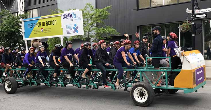 Team from the Child Health and Human Development Program, Research Institute of the MUHC, participating in the Pedal for Kids fundraiser (June 11, 2019)