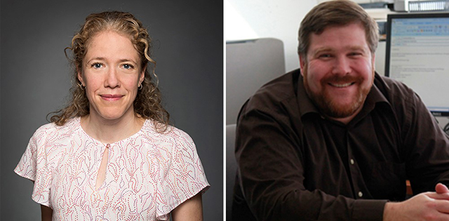 Julie St-Pierre, Ph. D., de l’université d’Ottawa et Peter Siegel, Ph. D., de l’Institut de recherche du CUSM et du Centre de recherche sur le cancer Goodman de l’Université McGill Julie St-Pierre, Ph. D., de l’université d’Ottawa et Peter Siegel, Ph. D., de l’Institut de recherche du CUSM et du Centre de recherche sur le cancer Goodman de l’Université McGill