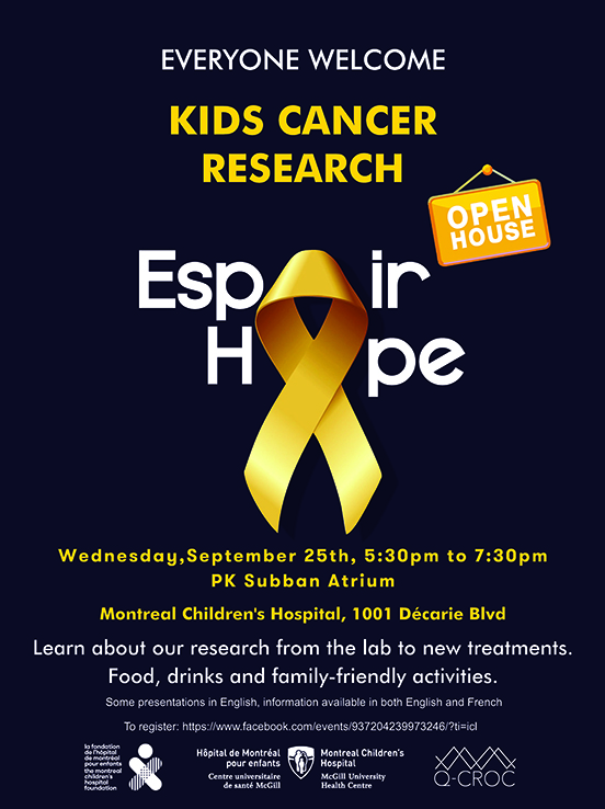 Kids Cancer Research - Open House (September 25, 2019)