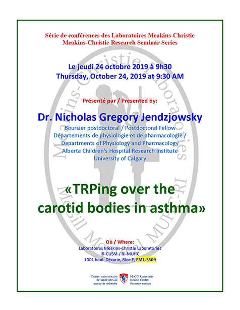 Meakins-Christie and RESP Program Research Seminar (October 24, 2019)