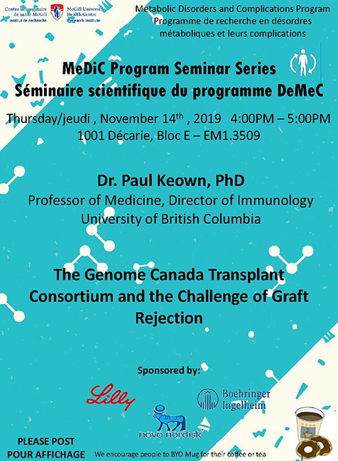 MeDiC Program Seminar Series (November 14, 2019)