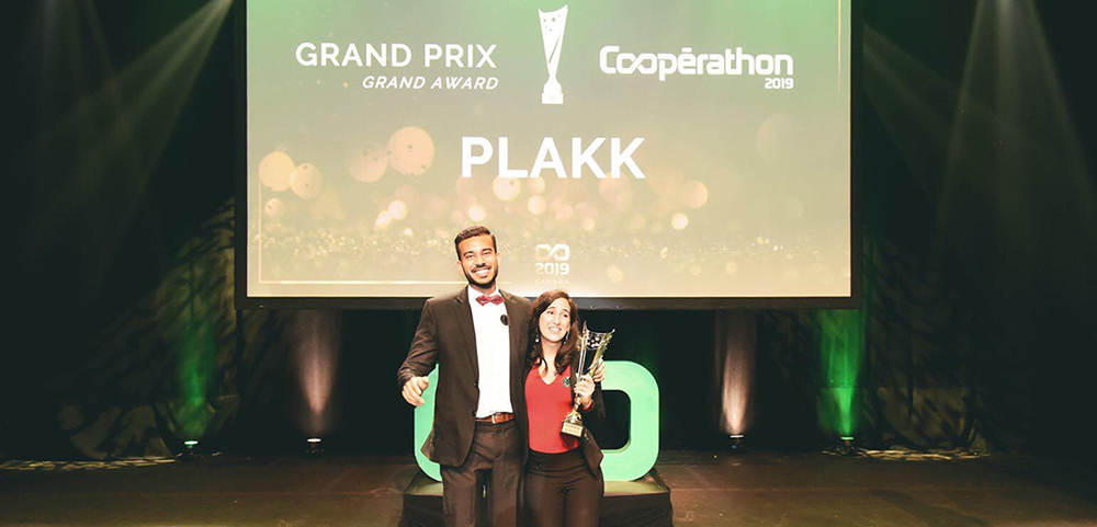 Grand gagnants du Coopérathon 2019 Kashif Khan et Karina Gasbarrino