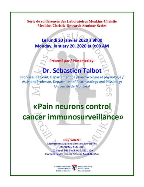Conférence des laboratoires Meakins-Christie et du programme RESP (le 20 janvier 2020)