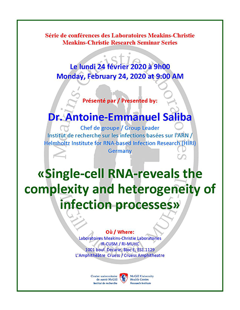 Conférence des laboratoires Meakins-Christie et du programme RESP (le 24 février 2020)