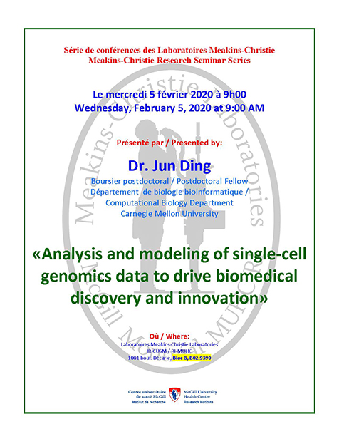 Conférence des laboratoires Meakins-Christie et du programme RESP (le 5 février 2020) Conférence des laboratoires Meakins-Christie et du programme RESP (le 5 février 2020)