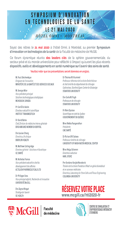 Symposium d'innovation en technologies de la santé (le 21 mai 2020)